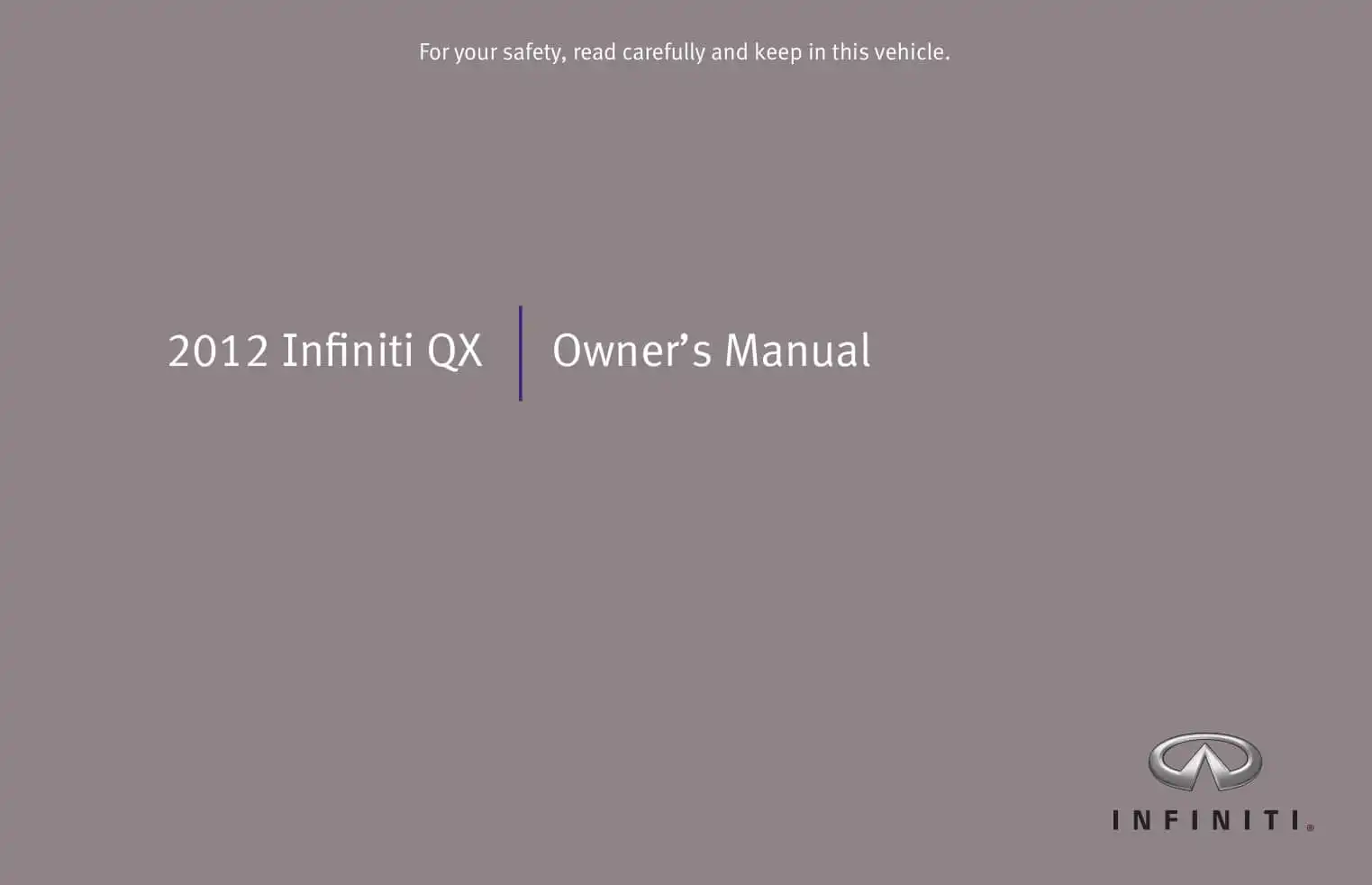Infiniti QX 2012 MY. Owner&#39;s Manual