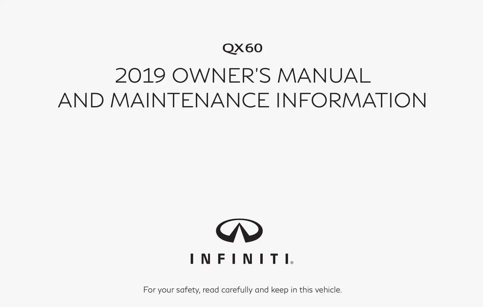 Infiniti QX60 2019 MY. Owner&#39;s Manual