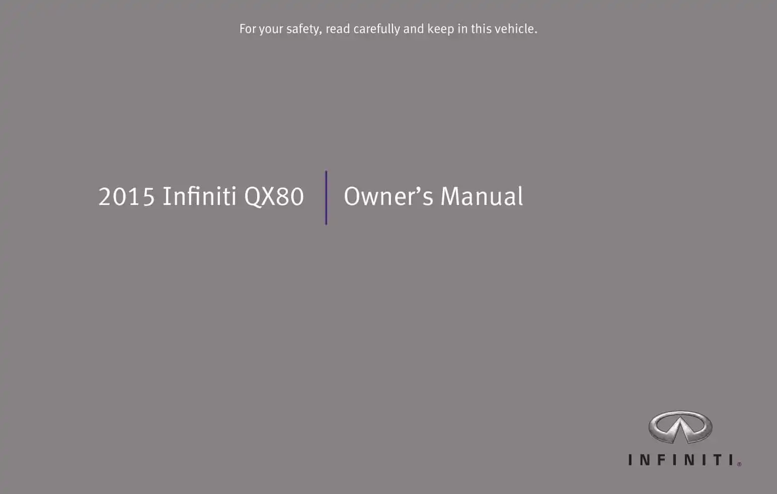 Infiniti QX80 2015 MY. Owner&#39;s Manual