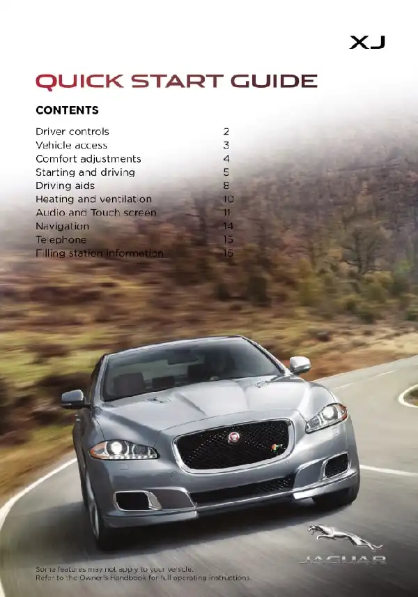 Jaguar XJ. Owner&#39;s Manual