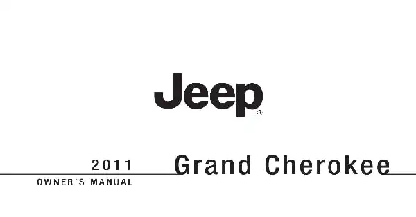 Jeep Grand Cherokee 2011 MY. Owner&#39;s Manual