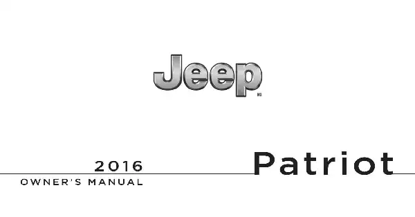 Jeep Patriot 2016 MY. Owner&#39;s Manual