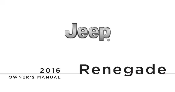 Jeep Renegade 2016 MY. Owner&#39;s Manual