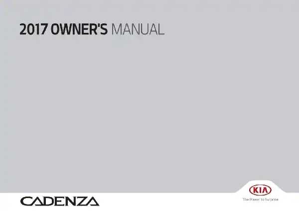 KIA Cadenza 2017 MY. Owner&#39;s Manual
