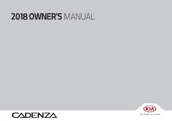 KIA Cadenza 2018 MY. Owner&#39;s Manual