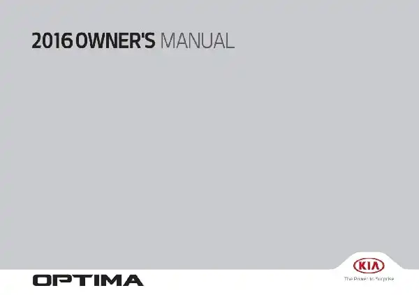 KIA Optima 2016 MY. Owner&#39;s Manual
