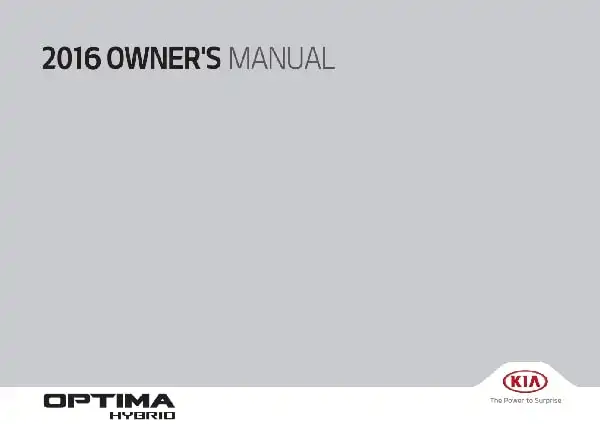 KIA Optima Hybrid 2016 MY. Owner&#39;s Manual