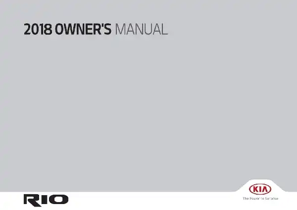 KIA Rio 2018 MY. Owner&#39;s Manual
