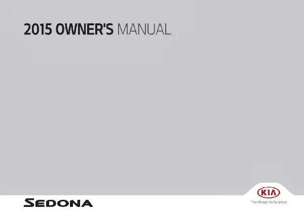 KIA Sedona 2015 MY. Owner&#39;s Manual