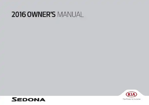 KIA Sedona 2016 MY. Owner&#39;s Manual