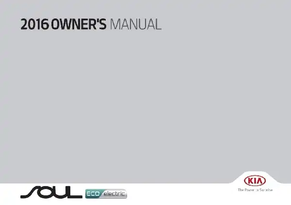KIA Soul EV 2016 MY. Owner&#39;s Manual