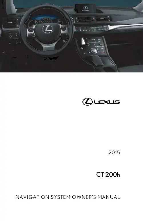 Lexus CT200h 2015 MY. Navigation Manual