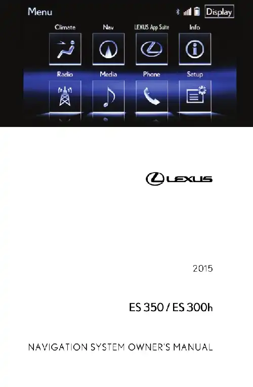 Lexus ES300h 2015 MY. Navigation Manual