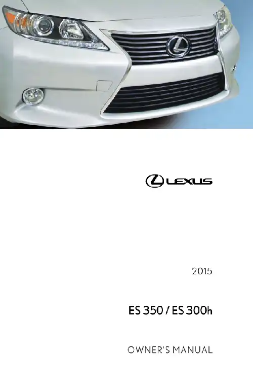 Lexus ES300h 2015 MY. Owner&#39;s Manual