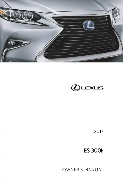 Lexus ES300h 2017 MY. Owner&#39;s Manual