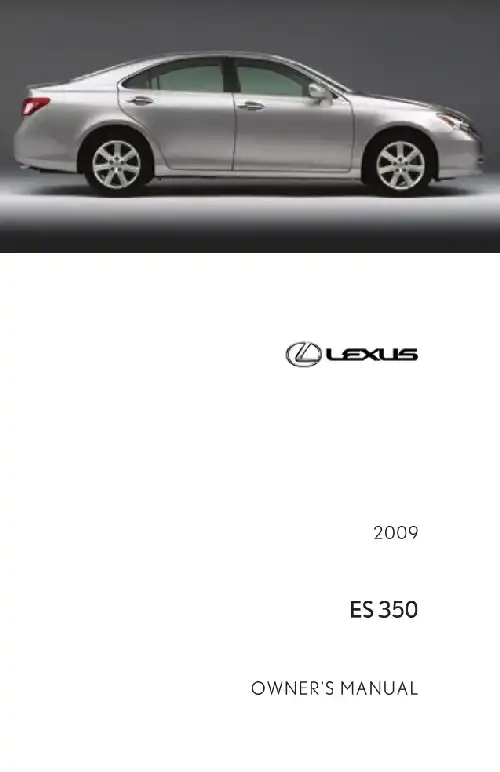 Lexus ES350 2009 MY. Owner&#39;s Manual