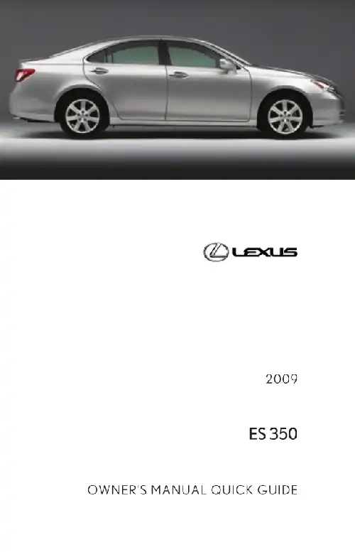 Lexus ES350 2009 MY. Quick Guide