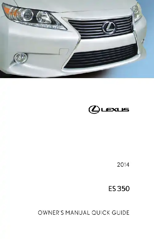Lexus ES350 2014 MY. Quick Guide