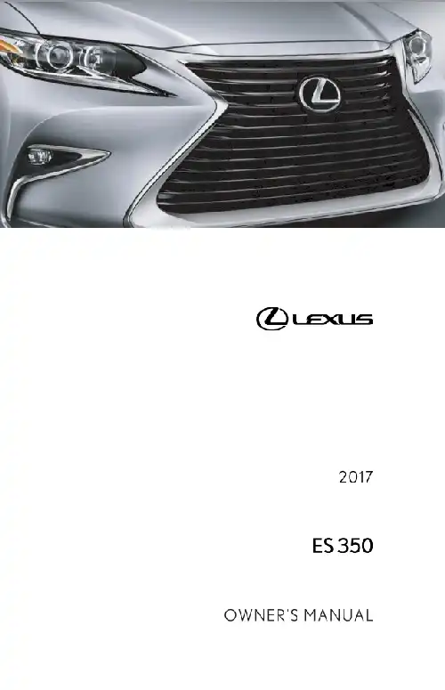 Lexus ES350 2017 MY. Owner&#39;s Manual