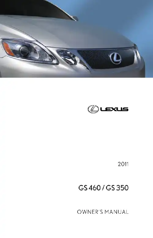 Lexus GS350 2011 MY. Owner&#39;s Manual