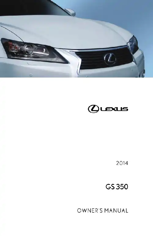 Lexus GS350 2014 MY. Owner&#39;s Manual