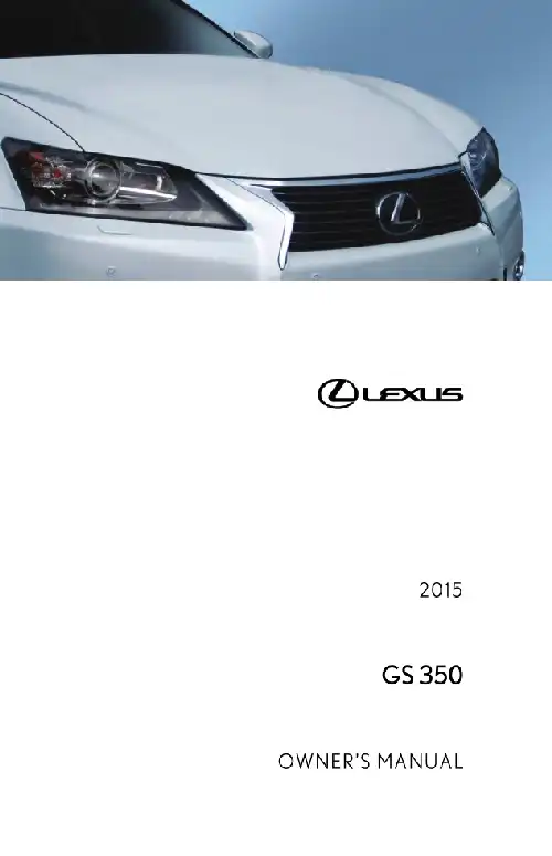 Lexus GS350 2015 MY. Owner&#39;s Manual