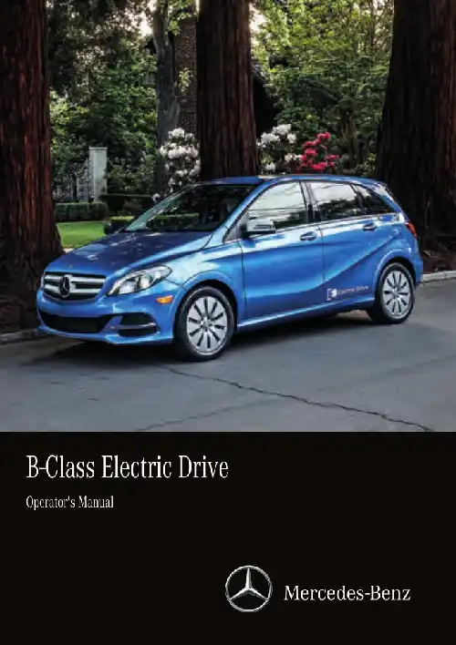 Mercedes-Benz B-Class 2016 MY. Owner&#39;s Manual