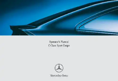 Mercedes-бенз C-Class Coupe 2005 MY. Owner&#39;s Manual