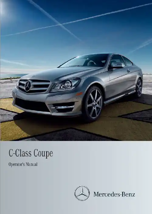 Mercedes-бенз C-Class Coupe 2013 MY. Owner&#39;s Manual