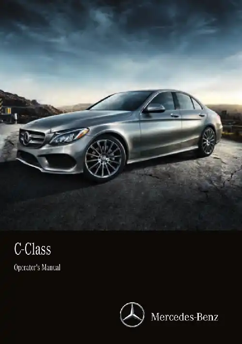 Mercedes-Benz C-Class Sedan 2016 MY. Owner&#39;s Manual