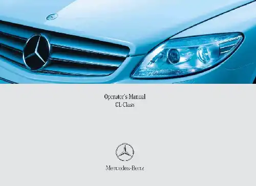 Mercedes-бенз CL-Class 2007 MY. Owner&#39;s Manual