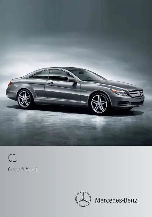 Mercedes-бенз CL-Class 2011 MY. Owner&#39;s Manual