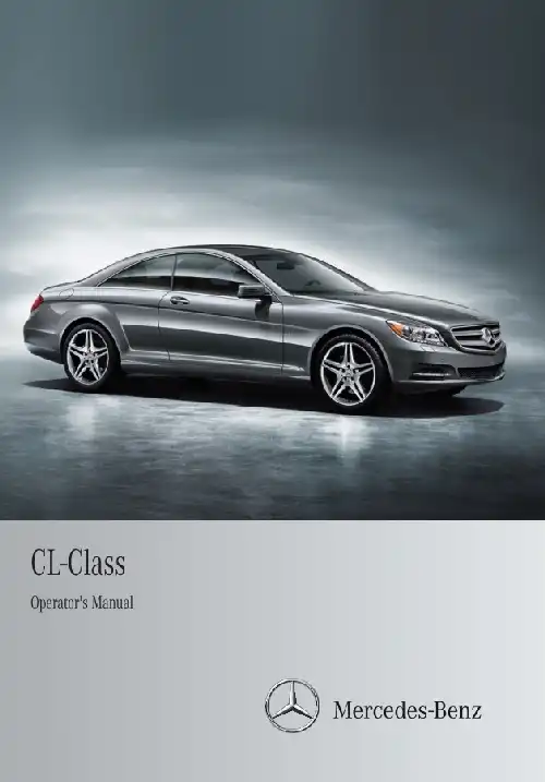Mercedes-бенз CL-Class Coupe 2012 MY. Owner&#39;s Manual