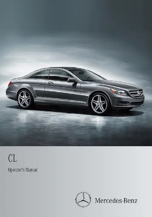 Mercedes-бенз CL-Class Coupe 2013 MY. Owner&#39;s Manual