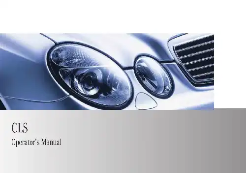Mercedes-Benz CLS-Class 2009 MY. Owner&#39;s Manual