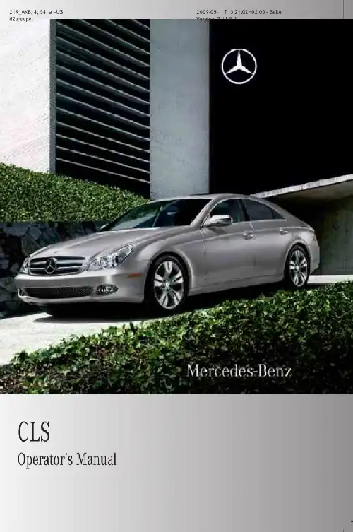 Mercedes-Benz CLS-Class 2011 MY. Owner&#39;s Manual