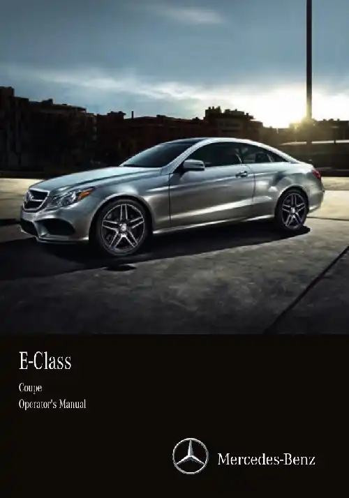 Mercedes-бенз E-Class Coupe 2016 MY. Owner&#39;s Manual