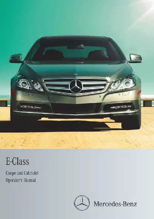 Mercedes-бенз E-Class Coupe, Cabriolet 2013 MY. Owner&#39;s Manual