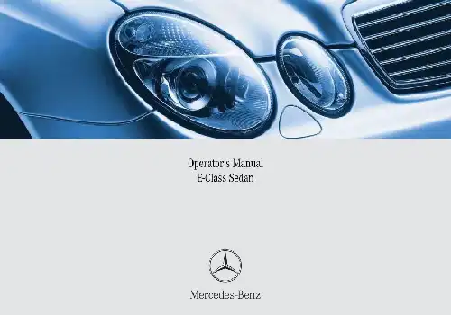 Mercedes-бенз E-Class Sedan 2005 MY. Owner&#39;s Manual