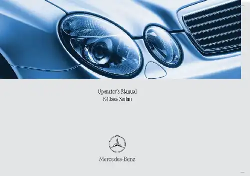 Mercedes-бенз E-Class Sedan 2006 MY. Owner&#39;s Manual