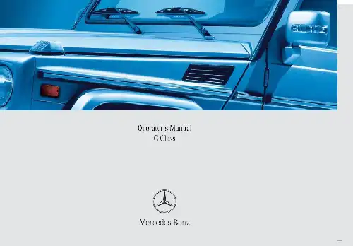 Mercedes-бенз G-Class 2005 MY. Owner&#39;s Manual