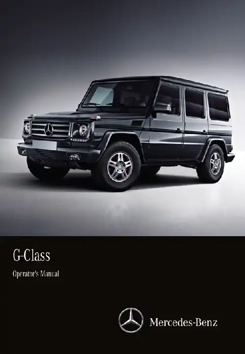 Mercedes-Benz G-Class 2015 MY. Owner&#39;s Manual