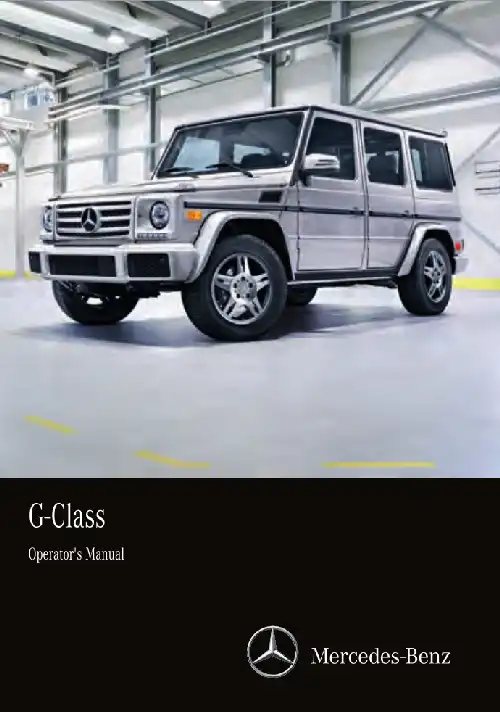 Mercedes-бенз G-Class 2016 MY. Owner&#39;s Manual