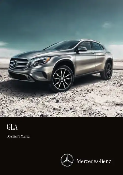 Mercedes-Benz GLA 2016 MY. Owner&#39;s Manual