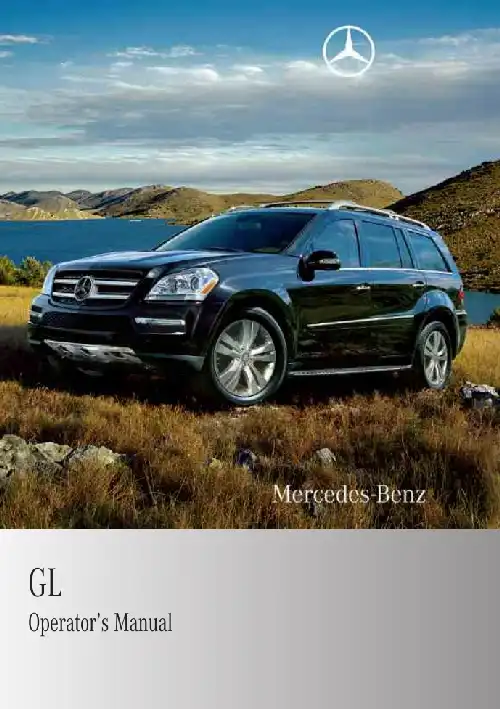 Mercedes-бенз GL-Class 2010 MY. Owner&#39;s Manual