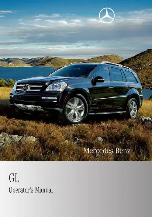 Mercedes-бенз GL-Class 2011 MY. Owner&#39;s Manual