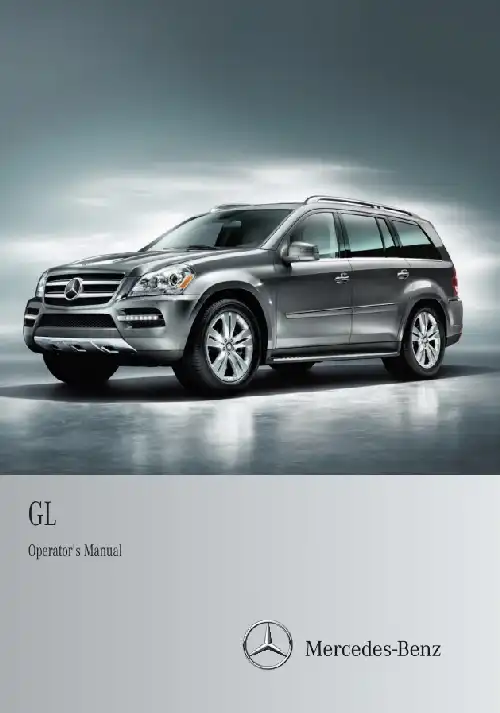 Mercedes-бенз GL-Class 2012 MY. Owner&#39;s Manual