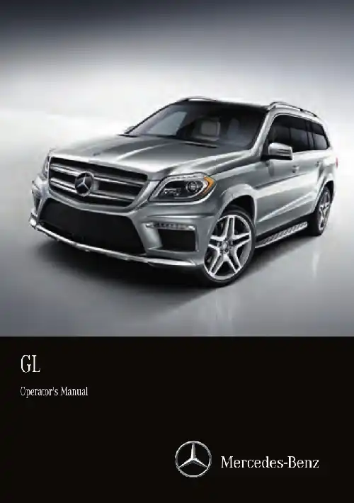 Mercedes-бенз GL-Class 2016 MY. Owner&#39;s Manual