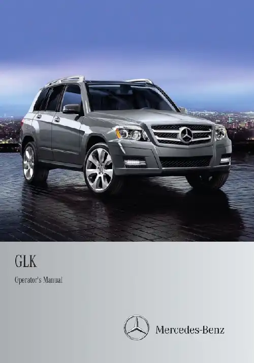 Mercedes-бенз GLK 2012 MY. Owner&#39;s Manual