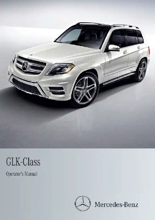 Mercedes-бенз GLK 2013 MY. Owner&#39;s Manual